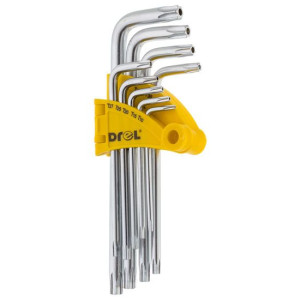 Komplet Kluczy Torx Z Otworem Drel 1,5-10mm 9szt. - Krótkie