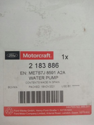 2183886 Pompa Wody Zetec Dohc Efi Sigma Gtdi Ford