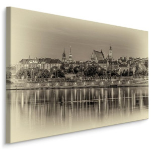 Obraz Canvas Warszawa RZEKA Panorama Miasta Szkic Dekoracja 120x80