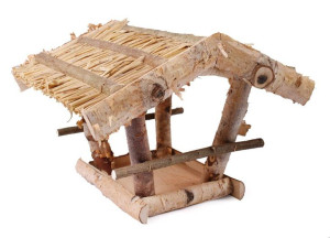 Duży Karmnik Dla Ptaków Z Brzozy 35x30x26h Cm