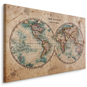 Obraz do Jadalni Stara Mapa STYL Vintage Dekoracja Ścienna 120x80