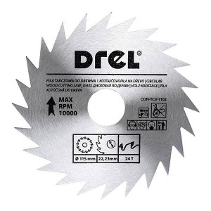 Piła Tarczowa Do Drewna Drel (bez Spieku) 115mm X 22,2 X 24 Zęby