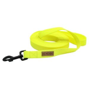 Kendog Smycz Treningowa PVC/TPU Wodoodporna 25 mm / 5 Metrów Neonowy Żółty