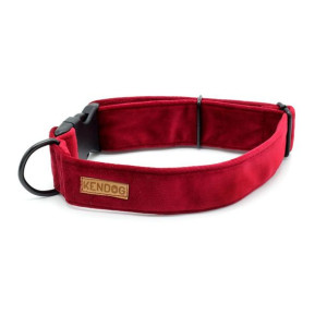 Kendog Obroża Velvet Rozmiar M 4 cm Czerwona