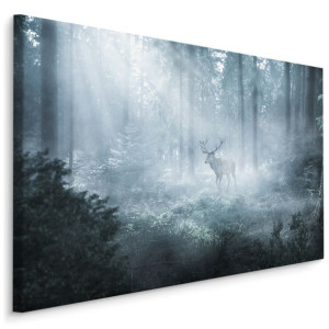 Obraz Na Płótnie Do Jadalni Las 3D Jeleń Drzewa Trawa Natura 120x80