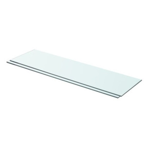 Półki, 2 szt., panel z bezbarwnego szkła, 70 x 20 cm