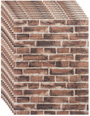 10x TAPETA CEGŁA samoprzylepna 3D Panel ścienny Kamień mur 78x60