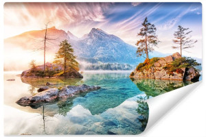 Fototapeta Do Salonu Jezioro GÓRY Skały Krajobraz 3D 360cm x 240cm