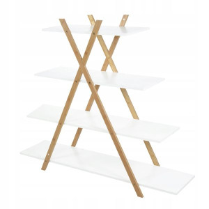 Półka Regał Szafka Bambus 4 Poziomy Bamboo 102 Cm