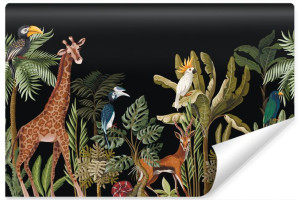 Fototapeta Dziecięca Dzikie Zwierzęta DŻUNGLA Palmy Natura 400cm x 280cm