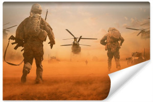 Fototapeta Do Salonu PUSTYNIA Wojsko Żołnierze Broń 315x210