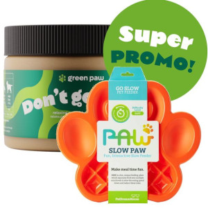 Pet Dream House miska do powolnego karmienia Orange Easy + Green Paw Don’t