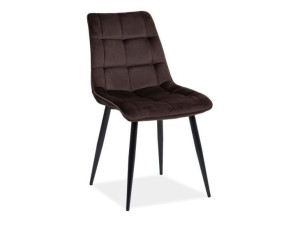 Krzesło Chic Velvet Czarny Stelaż / Brąz Bluvel 48