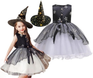 Strój Przebranie Czarownica Halloween 128/134 (140) 8-9l