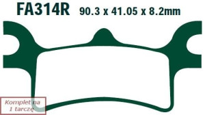 Klocki hamulcowe EBC FA314R (kpl. na 1 tarcze)