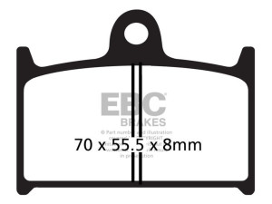 Klocki hamulcowe EBC FA145HH wzmacniane (kpl. na 1 tarcze)