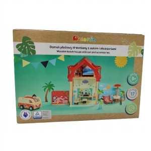 Domek plażowy Elefun W60751 drewniany z akcesoriam