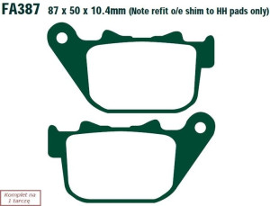 Klocki hamulcowe EBC FA387V V-PAD (kpl. na 1 tarcze)