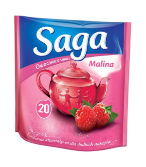 Herbata Saga Malinowa Owocowa 20 torebek - 10 sztuk