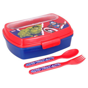 AVENGERS PUDEŁKO Śniadaniowe Lunchbox + sztućce