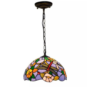 Lampa wisząca sufitowa szklana vintage tiffany