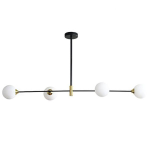 Lampa Sufitowa Wisząca Żyrandol Kula Czarna Złota