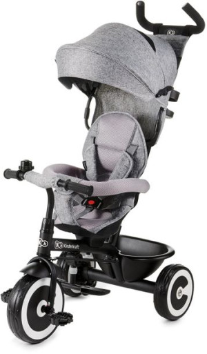 Kinderkraft Aston - funkcjonalny rowerek trójkołowy | Gray