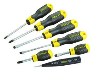 650090 Zestaw wkrętaków Cushion Grip z próbnikiem napięcia, Stanley 65-009