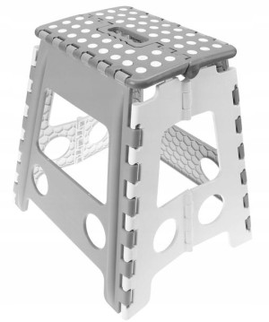 Taboret Stołek Składany Antypoślizgowy 39 Cm Szary