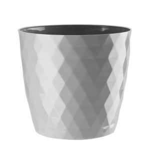 Doniczka Cristal 14 cm szary osłonka zioła kwiaty