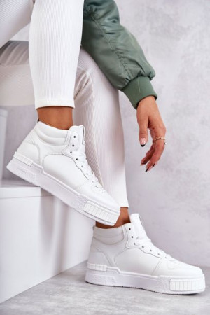 Damskie Wysokie Buty Sportowe Białe Trisa