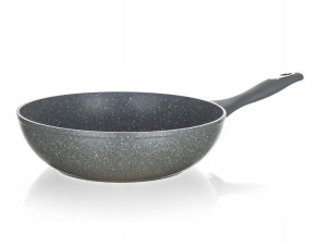 Patelnia Wok Głęboka Granite 28 Cm Szara Banquet