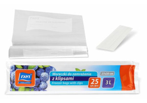 Woreczki Do Zamrażania Z Klipsami 3l 27x30cm 25szt