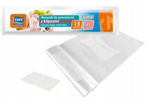 Woreczki Do Zamrażania Z Klipsami 4l 27x45cm 15szt