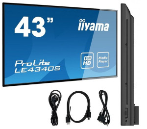 Monitor prezentacyjny iiyama Prolite LE4340S-B3 43", USB/VGA/HDMI/LAN
