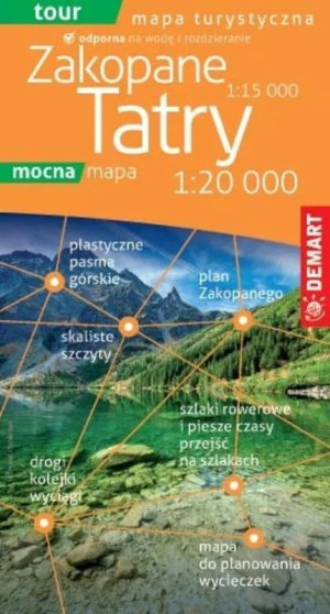 Mapa turystyczna Tatry i Zakopane Tour 1:20 000 praca zbiorowa