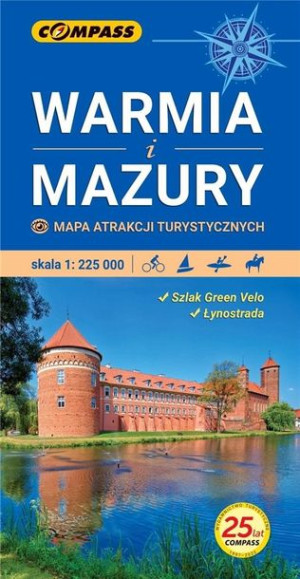 Mapa atrakcji tur. - Warmia i Mazury 1:225 000 w.3