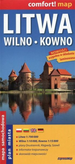Comfort! map Litwa, Wilno, Kowno 1:700 000 w.2019 praca zbiorowa