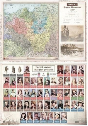 Mapa Polski A2 Regiony Historyczne ścienna ART-MAP praca zbiorowa