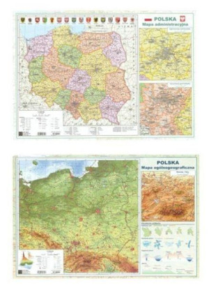 Mapa Polski A2 Dwustronna laminowana ART-MAP praca zbiorowa