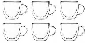 SZKLANKI TERMICZNE 6 x 250ml DUO podwójna ścianka