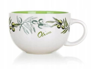 Ceramiczny Duży Kubek Filiżanka 660 Ml Oliwki