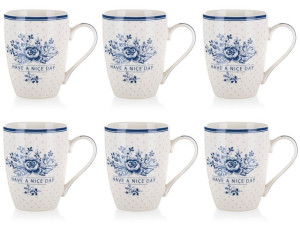 Kubek Ceramika 6 X 340 Ml Kwiaty Biały Banquet