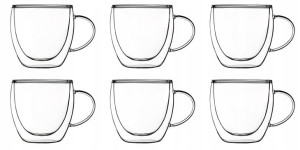 SZKLANKI TERMICZNE 6 x 250ml DUO podwójna ścianka