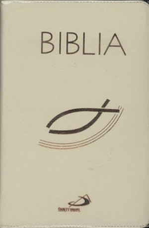 Biblia z rybką z suwakiem ecru praca zbiorowa