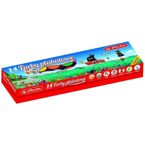 Farby plakatowe szkolne 14 kolorów x 20ml
