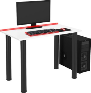 Biurko Komputerowe Gamingowe Mini Białe Led