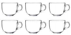 FILIŻANKA KUBEK SZKLANY 6 x 450 ml JUMBO szklanka