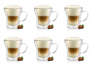 SZKLANKI TERMICZNE z podwójną ścianką 6 x 200 ml