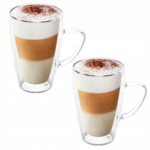 Szklanki Z Podwójną Ścianką Latte Kubek 2 X 400 Ml